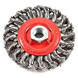 Forney 72759 Wire Wheel Brush, Twist Knot with 5/8-Inch-11 Threaded Arbor, 4-Inch-by-.020-Inch [並行輸入