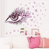 Audrey Hepburn Eyes Wall Decal Butterfly Wall Stickers Removable Vinyl Wallpaper DIY Room Decoration