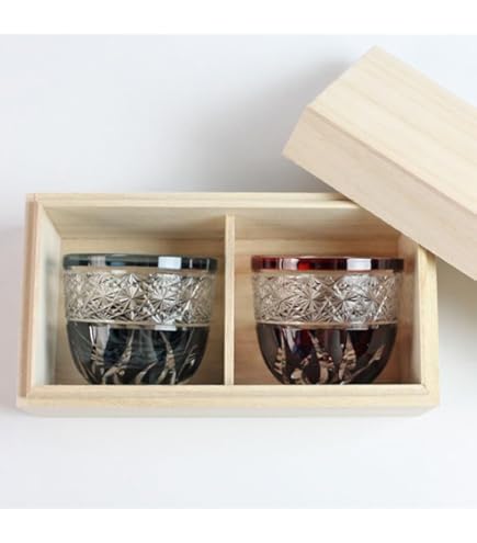 Amazon.co.jp: 薩摩切子 紅被硝子 紗綾 盃 : ホーム＆キッチン