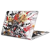 MacBook Air 13インチ 2022～2025 M2 / M3 / M4 用 スキンシール モデル A2681 / A3113 / A3240 igsticker マックブック エア Mac 13" inch 用シール フィルム ステッカー 008386 インク ペンキ 赤 レッド