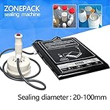 ZONEPACK 110Vハンドヘルド誘導ボトルキャップシーラーマイコンベース電磁誘導シールマシン医療業界化学食品飲料グリースシール20-100ミリメートル