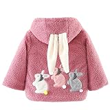 [スゴフィ]SGFY　 長袖 幼児 子供服 フード付き コート男の子 女の子 赤ちゃん服 ボーイズ ガールズ かわいい ボアフリース 秋 冬 ベビー服 キッズ服 兎柄 うさぎ 蝶結び ブローチ (10