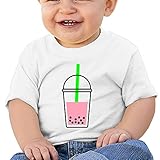 かわいい ボーイとガール バブル ティー カートゥーン ポスター 半袖シャツ カジュアル White Size 18 Months