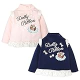 (ネイビー/95cm)ベビー服 女の子 トレーナー 長袖 Dolly Ribbon ドーリーリボン ハイネック 裏起毛 レース リボン ラメプリント 刺繍 スナップボタン 女児 ベビー