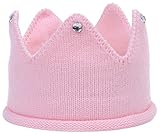 (ラボーグ)La Vogue 赤ちゃん ベビー ヘアバンド ニット 王冠 クラウン 髪飾り 帽子 キッズ 子供 新生児 キャップ 撮影 誕生日 結婚式 出産祝い ピンク