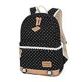 (キープビン)Keepbin リュックサック リュック ディパック 人気 高校生 中学生 学生 通学 女子 レディース かわいい 大容量 おしゃれ ドット柄 レース キャンバス ブラック