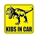 Sticker Shop Haru KIDS IN CAR マグネット リアル！ ティラノサウルス 角型 ブラック