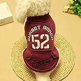 あったか ボーダーベア天 つなぎ 犬の服 ドッグウエア カバーオール オールインワン ロンパース ダックス チワワ トイプードル パグ 小型犬 ペット服 冬服 ベスト アウター コート (S, レッド