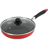 ベストコ IH フライパン ガラス蓋付 26cm レッド ND-9457 モデルナ