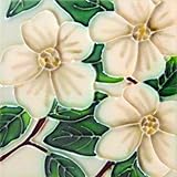 Dogwood装飾セラミック花壁アートタイル4 x 4