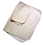 (Rarihima) おむつ替えシート オムツ変えマット 防水 おねしょシーツ オーガニック コットン 五彩の縞 (大小2枚セット(100×60cm・50×35cm))