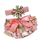 Stephan Baby Ruffled Diaper Cover and Curly Bow Headband Set, Pink Camo, 6-12 Months by Stephan Baby