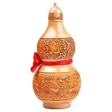 風水 開運 グッズ 桃木 ひょうたん 鎮宅 招財 八卦 太極 厄除け 縁起物 置物 (龍鳳呈祥)