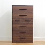 北欧風 幅80cm 6段ハイチェスト 完成品 (ブラウン)