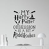 ハリーポッター引用壁デカールObsessionはビットriddiculusビニールステッカーCartoonsムービーレタリングBoyキッズ壁アート保育園装飾壁画77quo