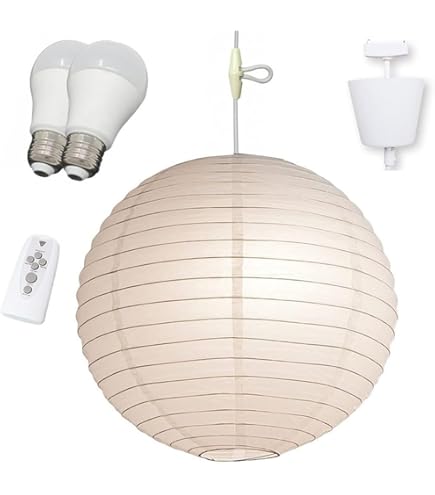 Amazon | 彩光デザイン 和照明 美濃和紙 二重提灯 ペンダントライト 2