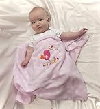 Soft and Large Baby GIRL Receiving Blanket or Swaddle Blanket and Tummy Time too! Birds and Flowers 