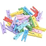 Generic 100 Mixed Wood Clothespin Clips Note Pegs Mixed for Photo Paper Clothes 35x11mm For DIY (W04