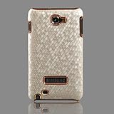 【全6色】Samsung Galaxy Note ケース GT-N7000 カバー SC-05D ハードケース　高品質メタルケース ハニカム柄 ホワイト ギャラクシー ノート対応ケースカバー　Metal Case For Galaxy Note / GT-i9220　液晶保護フィルム付(7269-1)