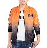 [もうほうきょう] 男の子 子供服 秋春の新型 長袖コート チャック 子供用ジャケット ショートジャケット (160, オレンジ1)