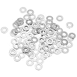 uxcell 平ワッシャー M5 ワッシャー 5×10×0.1mm 平座金 304ステンレス 薄型 フラットスペーサー ドア蝶番調整 ネジボルト 丸座金 100個