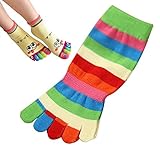 Pinji 子供 ガールズ 可愛い 5本 キッズ 靴下 男の子 クルー丈 ソックス 2足セット 女の子 カラフル ソックス 秋冬