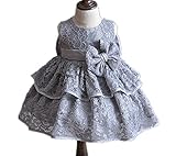 ベビー キッズ フォーマル ドレス セレモニー ふわふわ ベビードレス 女の子 結婚式 誕生日 お祝い　百日記念　撮影　結婚式お宮参り　ノースリーブ　七五三　0－3歳　リトルプリンセス (18, グレ
