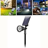 太陽光発電6LEDスポットライト調節可能な壁ライト屋外の庭園用防水ランプ