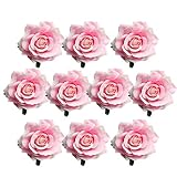 Lovoski 人工シルク　造花ローズ　DIYアクセサリー　バズフラワー　ホーム装飾　結婚式飾り　10個入り　全10色 - ピンク