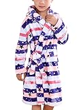雲の花 男の子のフランネルの子供服コーラルベルベットのパジャマのベビーバスローブ (140cm, ストライプ)