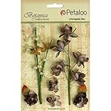 Petaloo Botanica Floral Ephemera Decorative Flower 1-Inch and 5-Inch Charcoal Gray [並行輸入品]