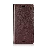 Golikef Sony Xperia XZ ケース カバー バンパー 手帳型 高級 本革 レザー 色鮮やか レトロ な book case 型 柔らかいシリコンTPUラバーカバー スタンド機能 カー