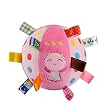 4-12ヶ月の幼児のための赤ん坊のソフビぬいぐるみボール教育ぬいぐるみラトルボール感覚ボールおもちゃ、かわいい角度