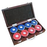Hathaway Shuffleboard Pucks with Case (Set of 8), Dark Cherry Finish [並行輸入品]