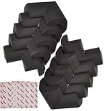 JSDDE　ベビー　安全　コーナークッション角　コーナーガード　弾力　L型 10個セット　家具　punbr材質　取付テープ付　赤ちゃん、老人を守る　 (ブラック)