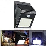 20 LEDソーラーパワードPIRモーションセンサーウォールライト屋外セキュリティガーデンランプ