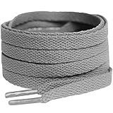 [HIGH FIVE] 靴紐 シューレース 平紐 100cm 120cm 140cm 160cm 無地 スニーカー ローカット ハイカット カラフル SHOELACES 2本セット 140cmグレー