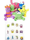 Fun Express | 12 Scary Cute Plush Monsters and 72 Assortedモンスターテンポラリータトゥー| Awesome ForパーティーFavors Go