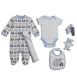 Cutie Pie Baby新生児少年9個入り新生児用品一式セットinチュールバッグonハンガー カラー: ブルー
