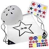 J@G 自転車 子供 大人用 ヘルメット カスタマイズステッカーシート ナップサック付き 10カラー 3サイズ (B-ホワイト（艶消し）, S（50-54cm）)