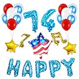 BESTOYARD 7月4日のデコレーション バルーンアメリカン・フラッグ・バルーン・セット・パーティーは国家独立記念日（無作為のリボン・カラー）