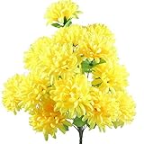 gtidea 18ヘッド人工花シルク菊ブーケArrangementsフルフェイク植物ホームガーデンダイニングテーブル窓辺ウェディングクリスマスパーティーCemetery Centerpiece装飾イエ