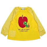 アスナロ（エプロン） 長袖スモック ベビー はらぺこあおむし プリント スモック ポケット付100 イエロー