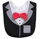 Onuneed(オンユニード)[全4色] 秋と冬ベビー スタイ ビブ よだれかけ 紳士 モデリング 三層防水 (ブラック)