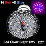 8w e27 16 red 8 blue garden plant grow led bulb greenhouse