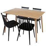 【アウトレット品】 ダイニングセット 選べるカラーバリエーション 15通り リプロダクト ポリプロピレン素材 4人掛け 幅120cm テーブル/ナチュラル チェア/ブラック