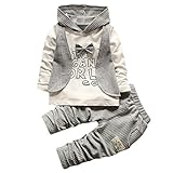服セット、aimtoppyベビー2pcs乳児幼児ベビー男の子ストライプパーカートップス+パンツ服装服セット M グレイ AIMTOPPY