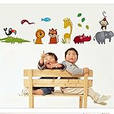 Brooke & Celine壁ステッカー2個セットカートゥーン動物ホーム装飾リムーバブル壁紙子供部屋
