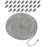 CCINEE ボールチェーン セット 全長約7m ボール径2.4mm コネクター付き 長さ調節可能 一本丸ごと ビーズチェーン チェーン diy パーツ シルバー (2.4mm)