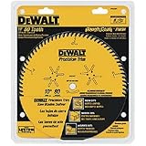DEWALT DW3218PT 10-Inch 80 Tooth ATB Crosscutting Saw Blade with 5/8-Inch Arbor and Tough Coat Finis